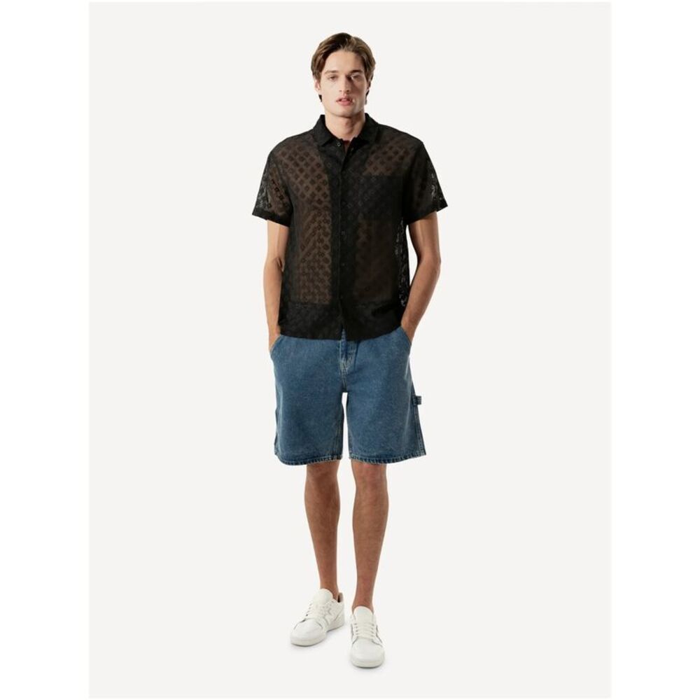 WeSC Mens Camper Mesh Button Up Shirt, NWT